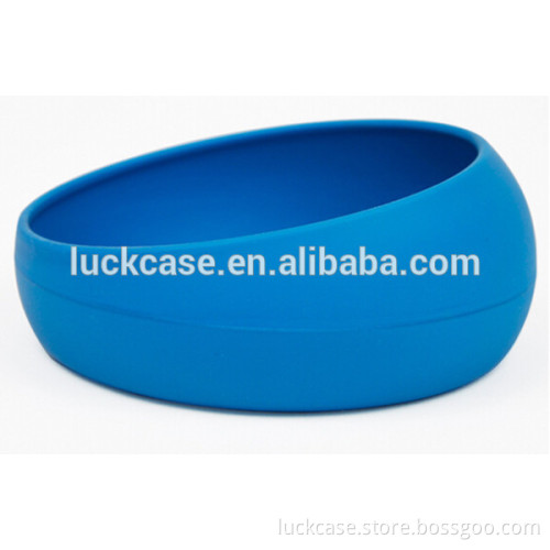 Best 100% Food Grade Silicone Candy Color Dog Cat Pet Bowl with Bevel Open Mouth